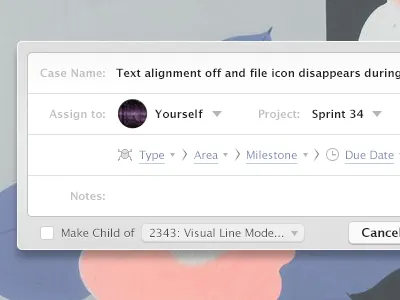 fogbugz for mac concept quick entry panel